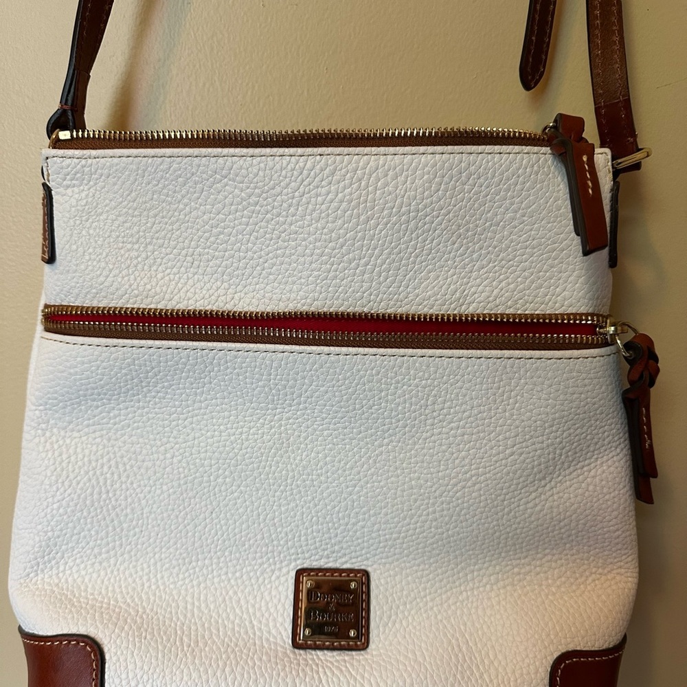 Dooney & Bourke White and Tan Crossbody Bag